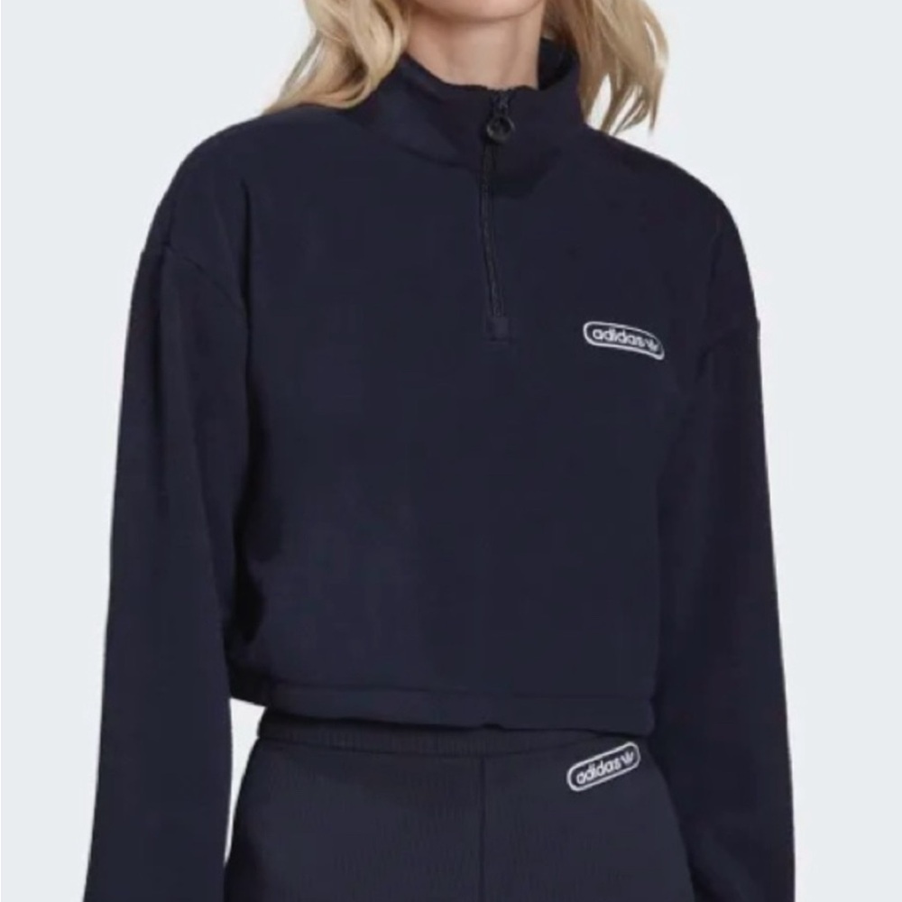 Adidas Women's Black Half-Zip Top